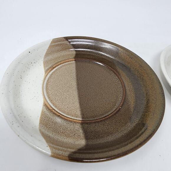 2 Mikasa Saucers Studio Kiln Replacements Vintage Japan Earth Tones Brown Tan - Picture 3 of 6